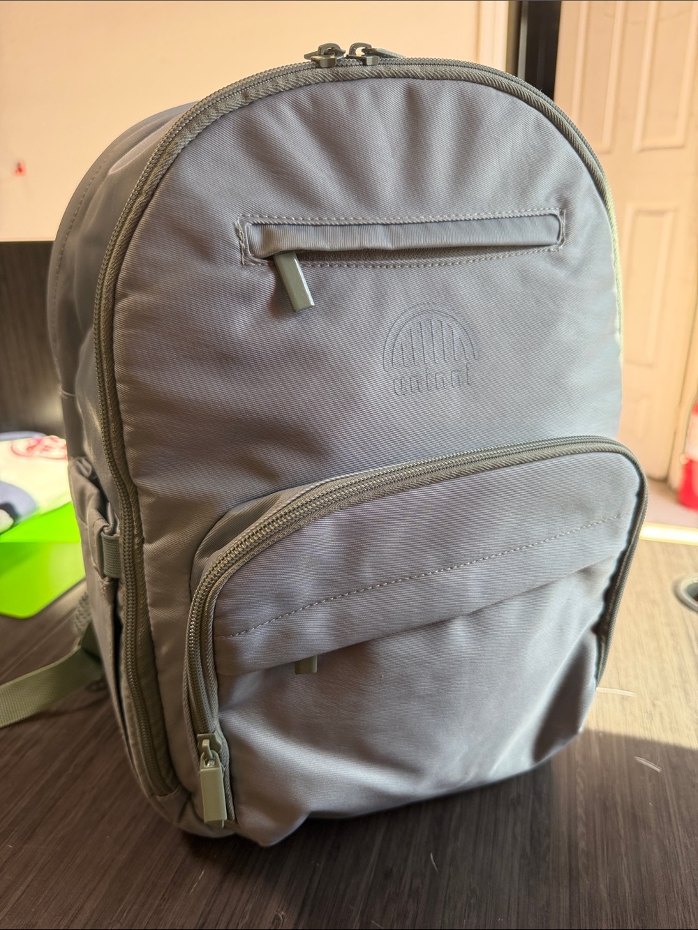 Blue Gray Everyday Backpack with Multiple Pockets